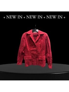 Mollie Parnis VINTAGE Ultra Suede by Elegant Red Suede Women's Jacket